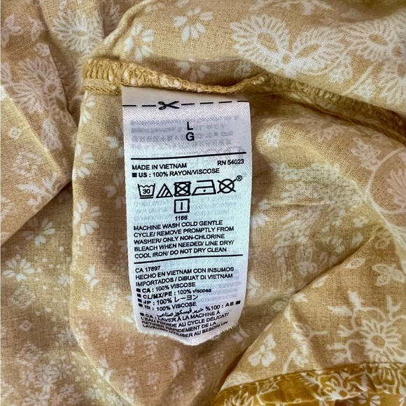 OLD NAVY | Sunflower Yellow Floral Tunic Mini Long Sleeve Dress (L) - Picture 5 of 7